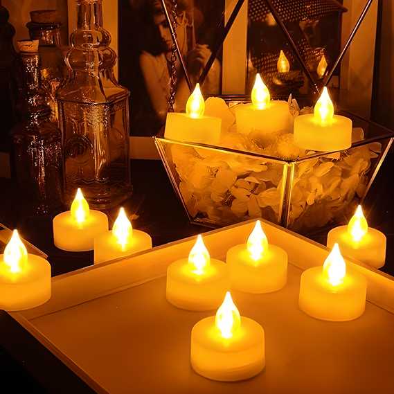 Battery Operated LED Candle Diya (Pack of 12)