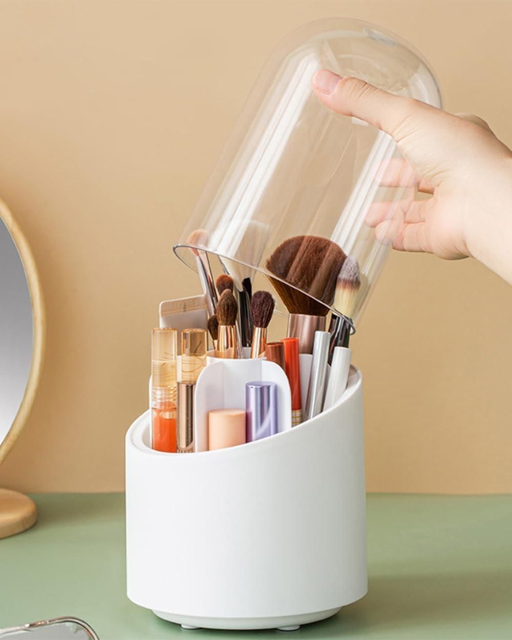 Makeup Brush Holder with Lid