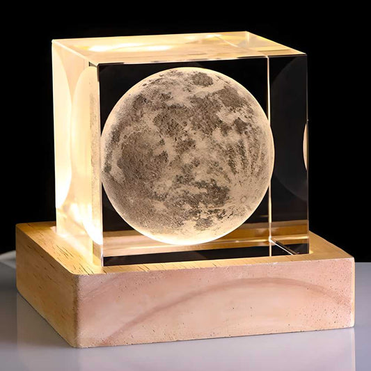 Crystal Cube Moon Night Lamp