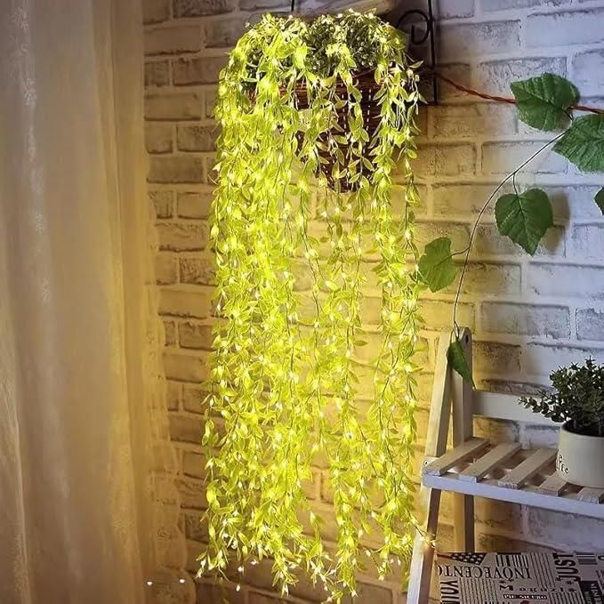 Green Leaf Artificial Curtain LED String Light, 200 LEDs, 8 Modes