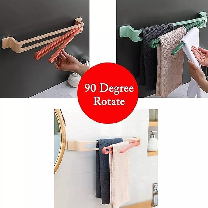 Glowick Self-Adhesive Wall-Mount Towel Rack with Swing Bar