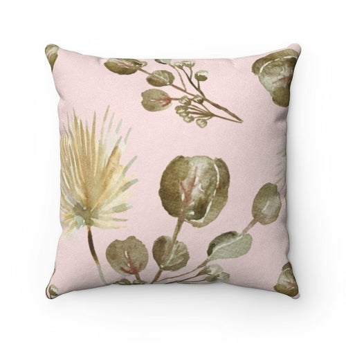 Garden Blossoms Double Sided Print Faux Suede Square Cushion