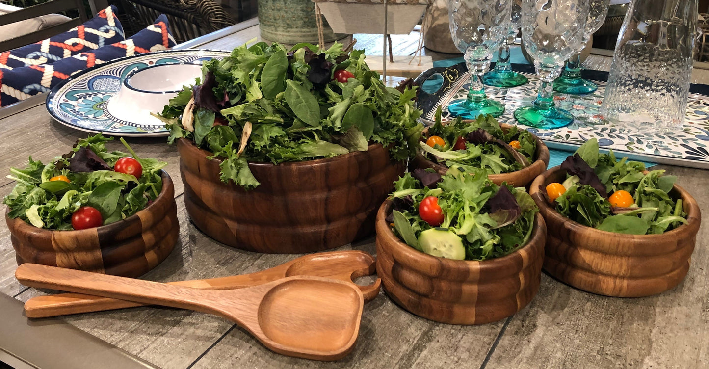 Large Salad Bowl Set with Servers